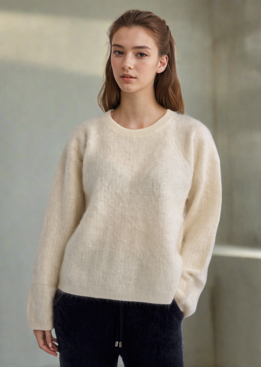 BRUSHED CASHMERE SWEATER CREW NECK