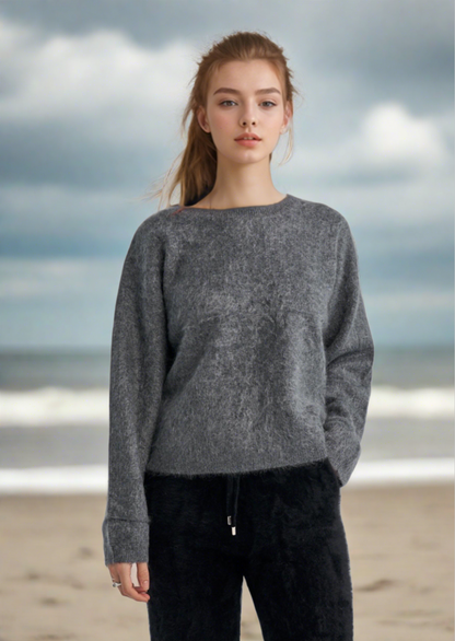 BRUSHED CASHMERE SWEATER CREW NECK