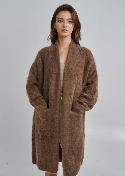 RACCOON FUR MID LENGTH ROBECOAT