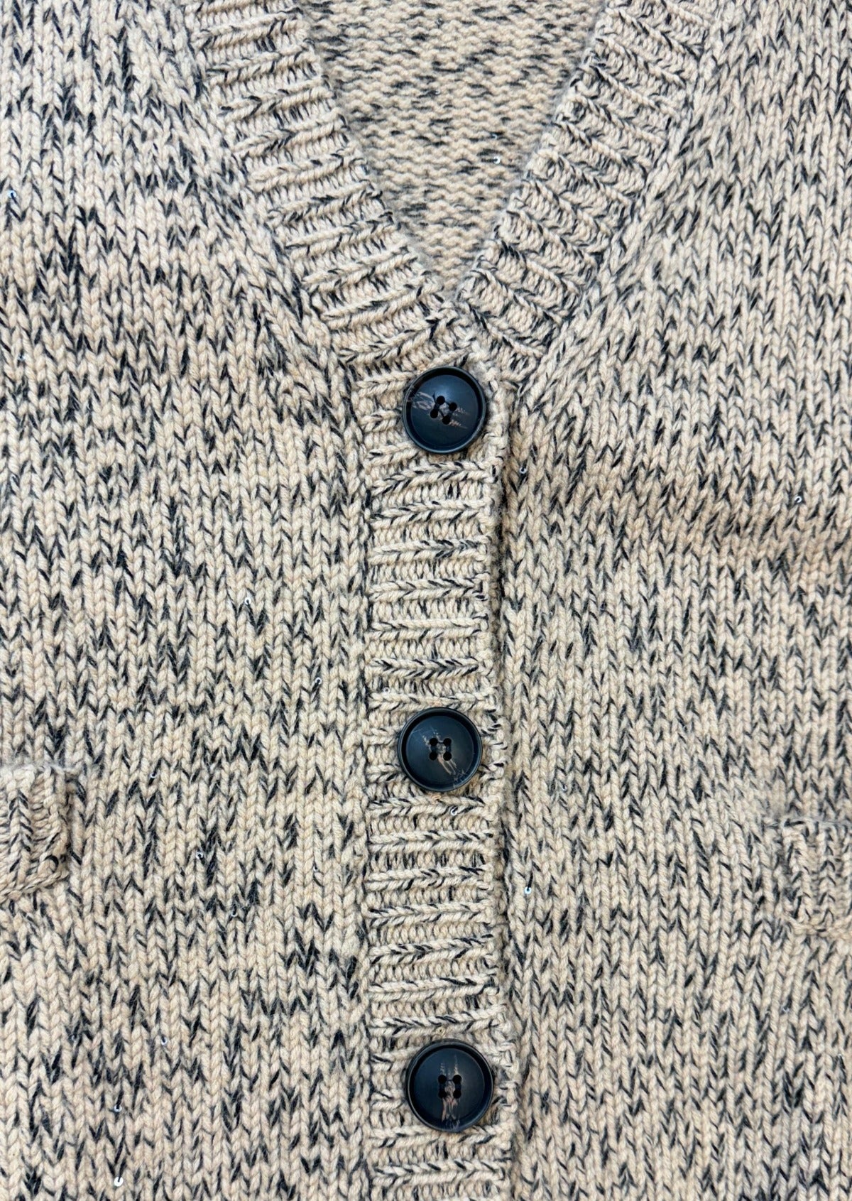 CASHMERE 4 BUTTON SEQUIN CARDIGAN